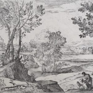 PAESAGGIO CON ALBERI E PERSONAGGI
