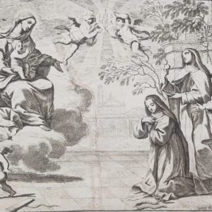TRE SANTI PRESENTANO ALLA MADONNA CON IL BAMBINO UNA SUORA