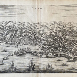 GRANDE VEDUTA DI GENOA VISTA DAL MARE