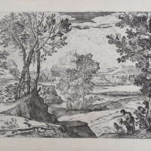 PAESAGGIO CON ALBERI E PERSONAGGI