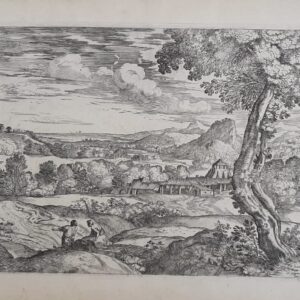PAESAGGIO CON ALBERI E PERSONAGGI