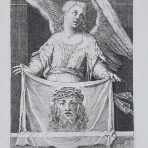 ANGELO REGGE IL SUDARIO CON IL VOLTO DI CRISTO