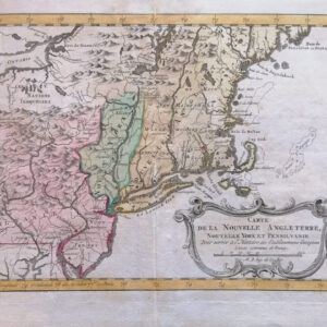 CARTE DE LA NOUVELLE ANGLETERRE, NOUVELLE YORK ET PENSILVANIE