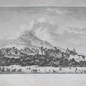 VEDUTA DELLA CITTÀ DI CATANIA PRESA DAL CASTELLO CIRCONDATA DALLA TERRIBILE LAVA DELL’ETNA CHE DISTRUSSE GRAN PARTE DELLA CITTÀ NELL’ERUZIONE DEL 1669